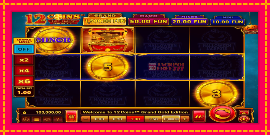 12 Coins Grand Gold Edition Halloween Jackpots автомат со уникатна механика, слика 1