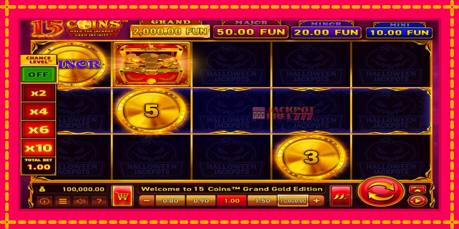 15 Coins Grand Gold Edition Halloween Jackpot автомат со уникатна механика, слика 1