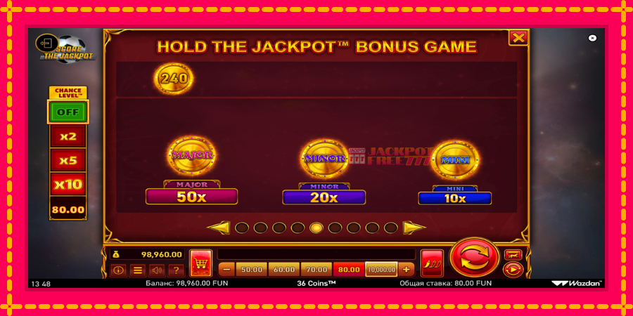 36 Coins Score The Jackpot автомат со уникатна механика, слика 7