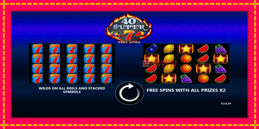 40 Super 7 Free Spins автомат со уникатна механика, слика 1