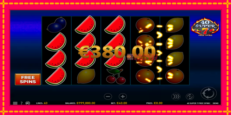 40 Super 7 Free Spins автомат со уникатна механика, слика 4