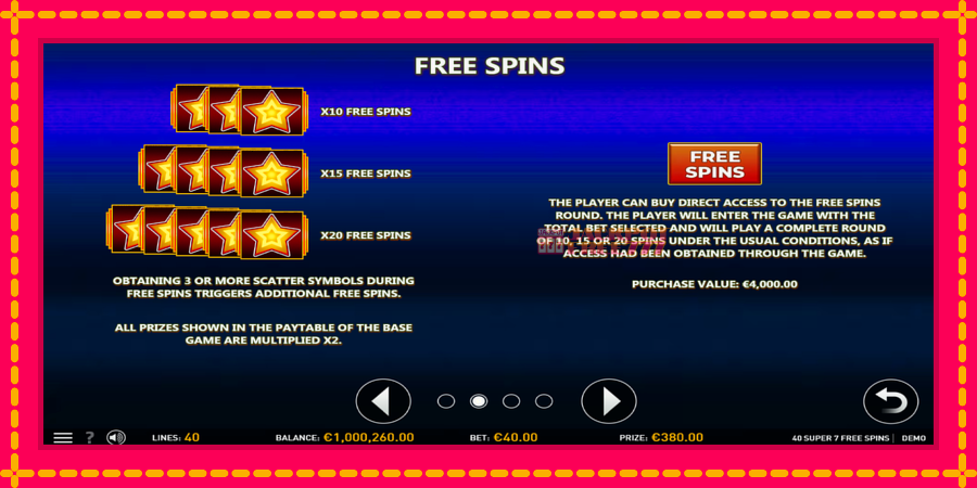 40 Super 7 Free Spins автомат со уникатна механика, слика 6