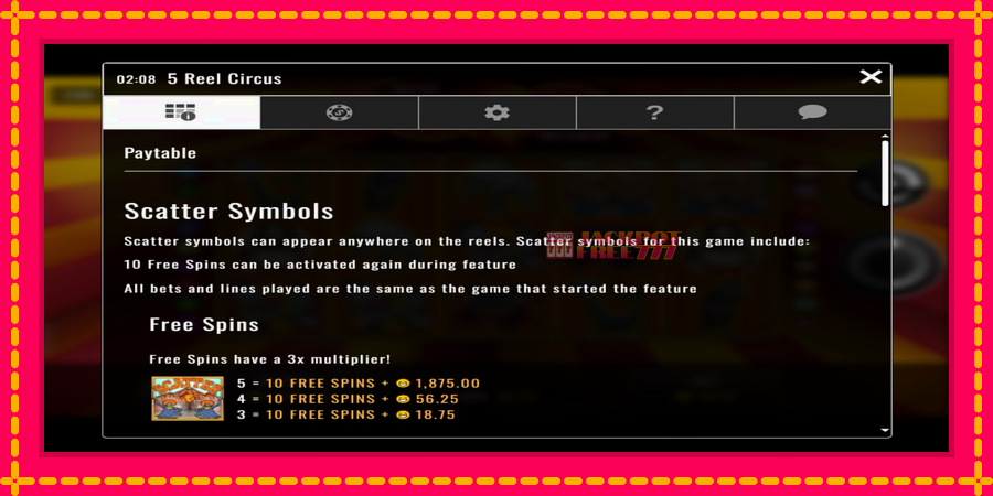 5 Reel Circus автомат со уникатна механика, слика 3