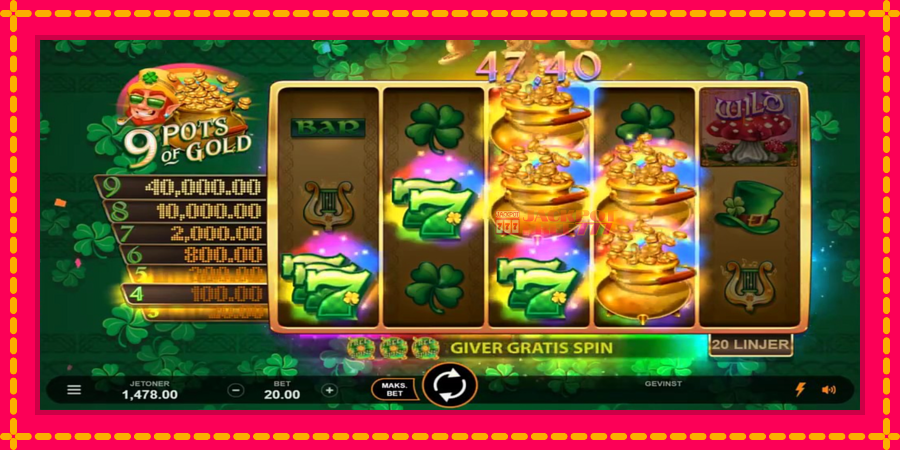 9 Pots of Gold Land & Win автомат со уникатна механика, слика 3