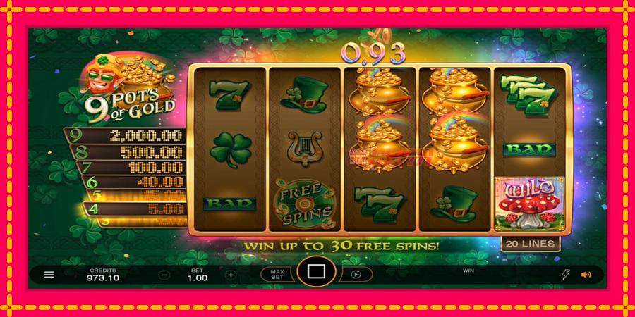 9 Pots of Gold Land & Win автомат со уникатна механика, слика 6