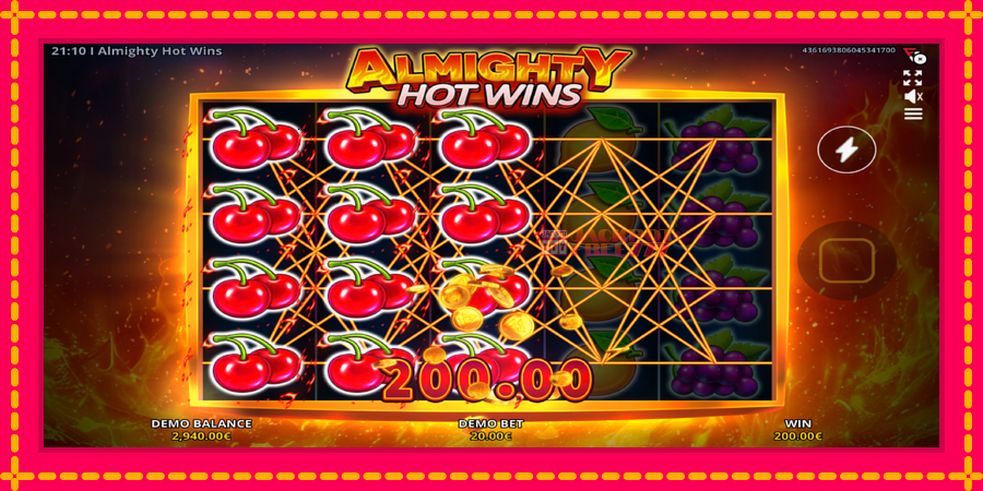 Almighty Hot Wins автомат со уникатна механика, слика 2