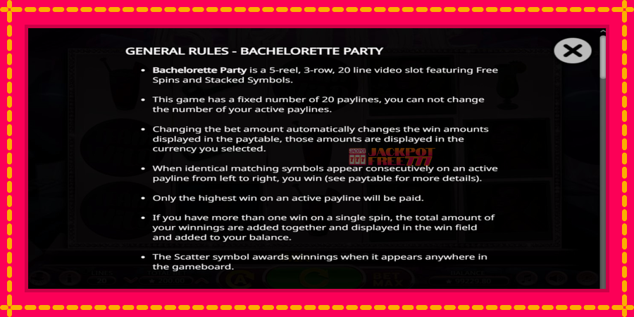 Bachelorette Party автомат со уникатна механика, слика 4