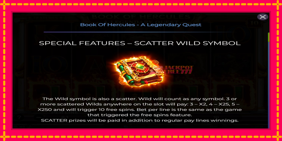 Book of Hercules - A Legendary Quest автомат со уникатна механика, слика 4