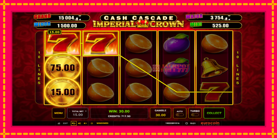 Cash Cascade Imperial Crown автомат со уникатна механика, слика 3