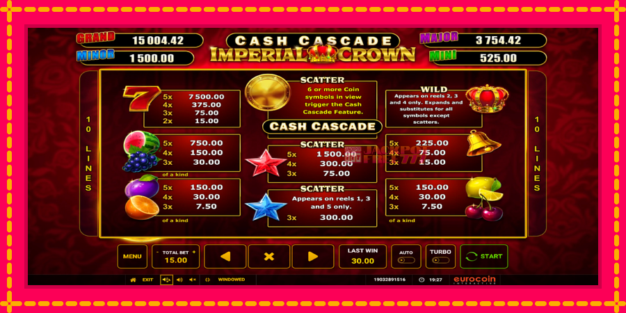 Cash Cascade Imperial Crown автомат со уникатна механика, слика 5