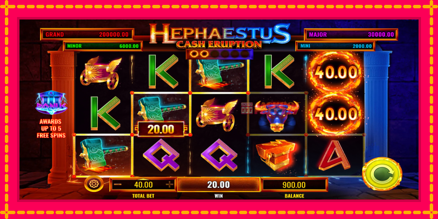 Cash Eruption Hephaestus автомат со уникатна механика, слика 3