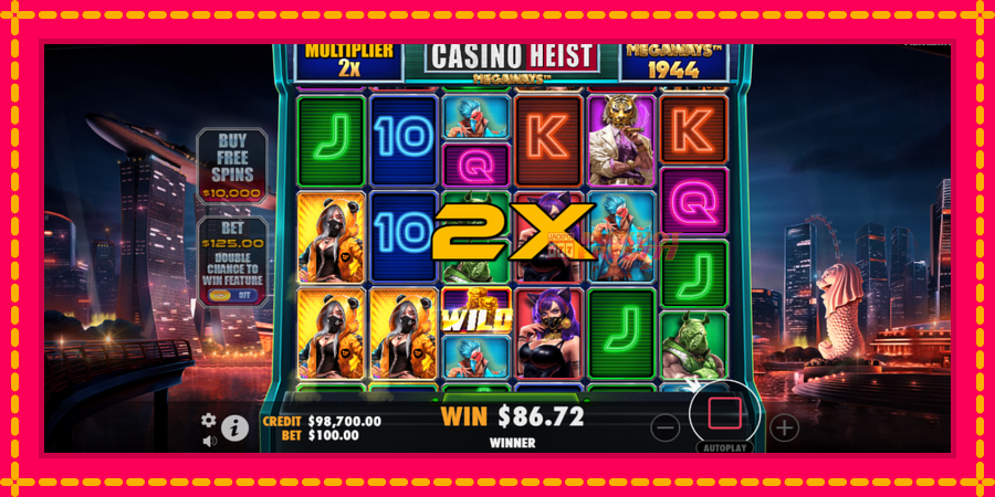 Casino Heist Megaways автомат со уникатна механика, слика 4