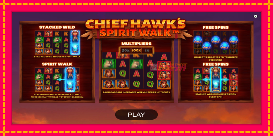 Chief Hawk’s Spirit Walk автомат со уникатна механика, слика 1