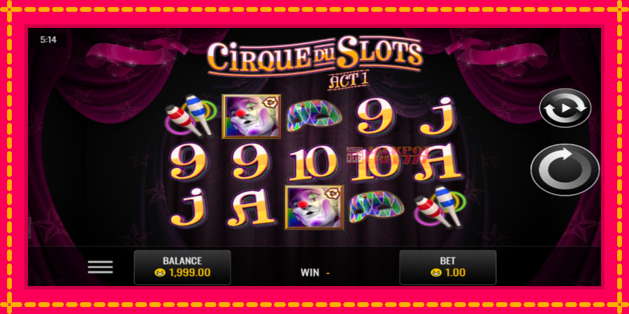 Cirque du Slots автомат со уникатна механика, слика 1