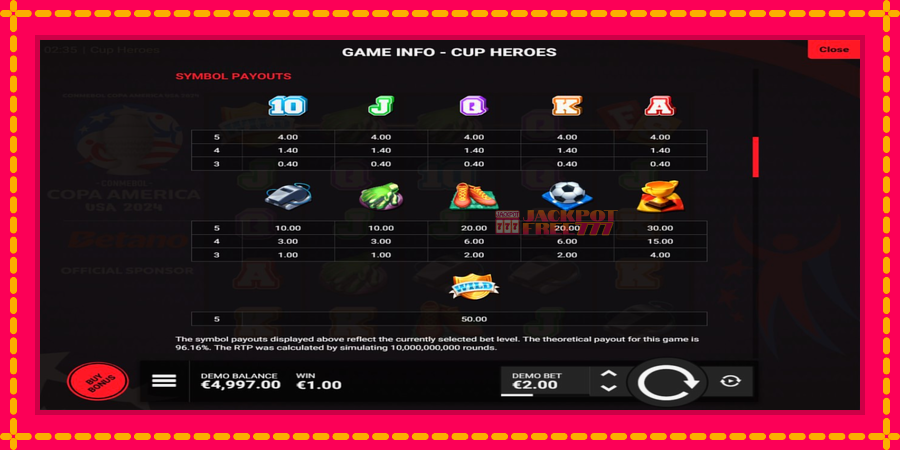 Cup Heroes автомат со уникатна механика, слика 5