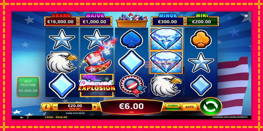 Diamond Explosion Patriots автомат со уникатна механика, слика 3