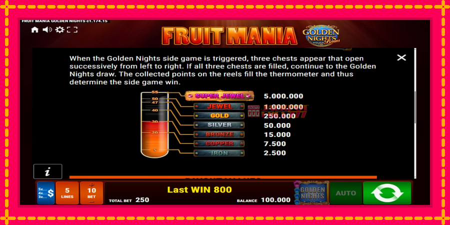 Fruit Mania Golden Nights автомат со уникатна механика, слика 6