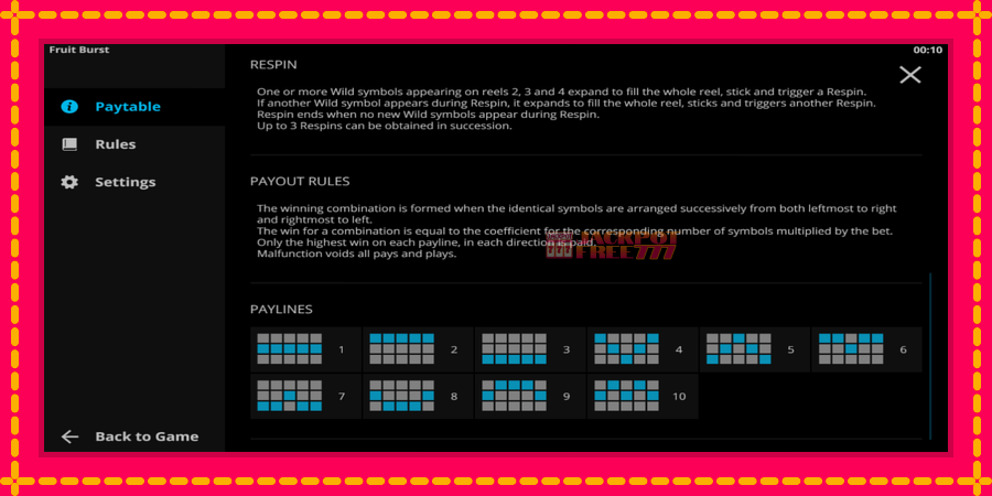 Fruitburst автомат со уникатна механика, слика 5