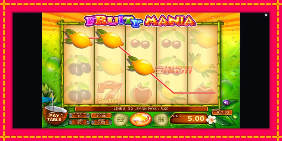 Fruity Mania автомат со уникатна механика, слика 3