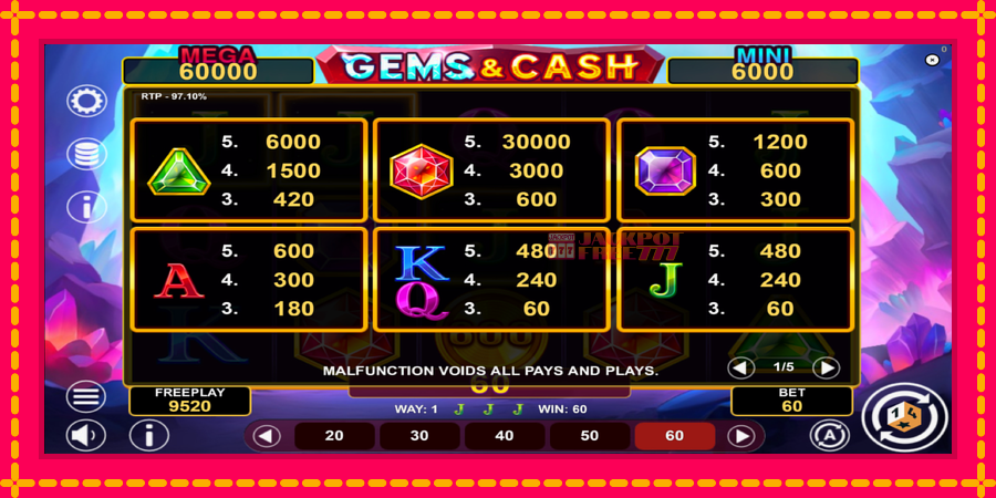 Gems & Cash автомат со уникатна механика, слика 5