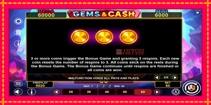 Gems & Cash автомат со уникатна механика, слика 6