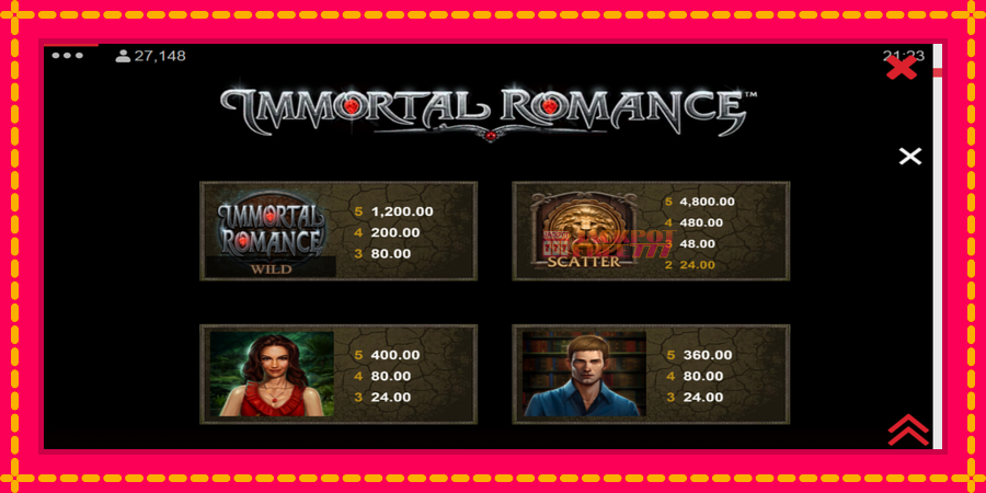 Immortal Romance автомат со уникатна механика, слика 6