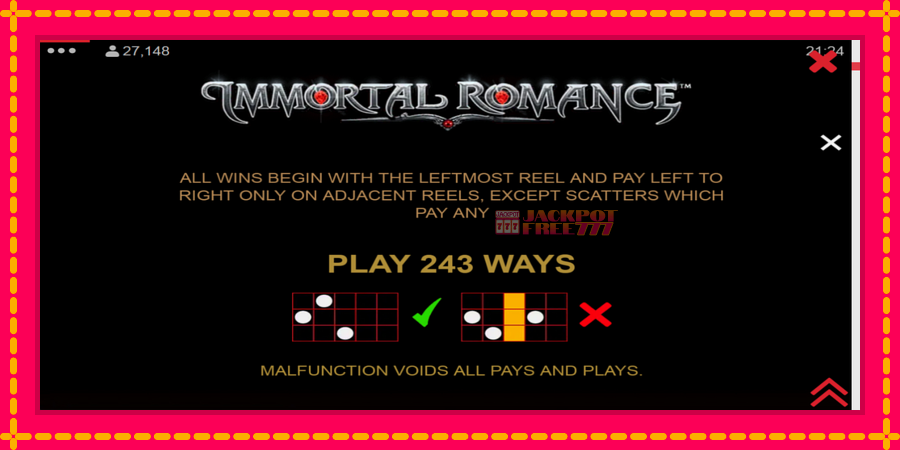 Immortal Romance автомат со уникатна механика, слика 7