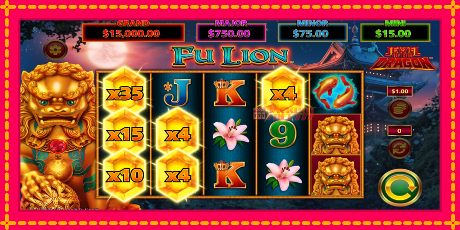 Jewel of the Dragon Fu Lion автомат со уникатна механика, слика 2