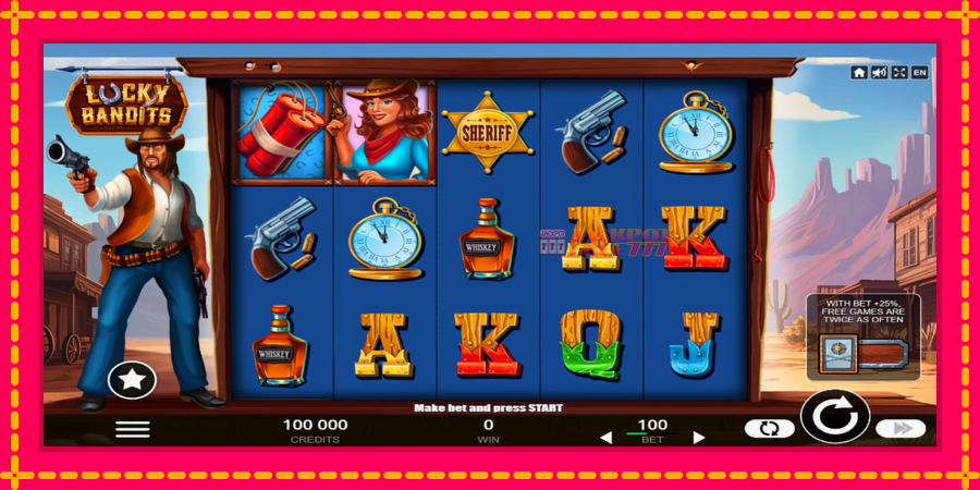 Lucky Bandits автомат со уникатна механика, слика 1