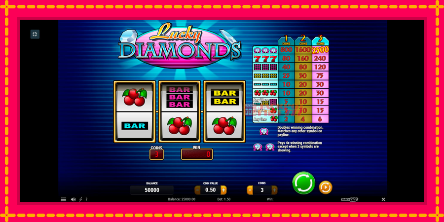 Lucky Diamonds автомат со уникатна механика, слика 1