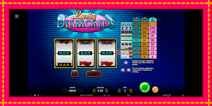 Lucky Diamonds автомат со уникатна механика, слика 2