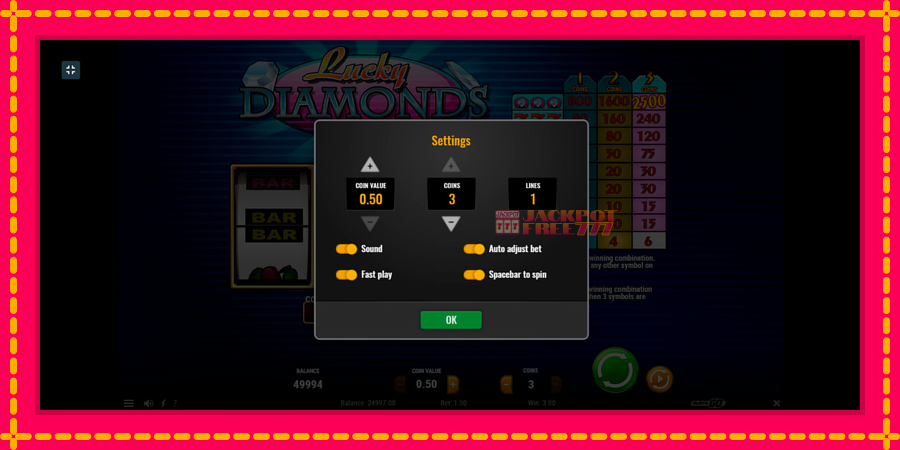 Lucky Diamonds автомат со уникатна механика, слика 4