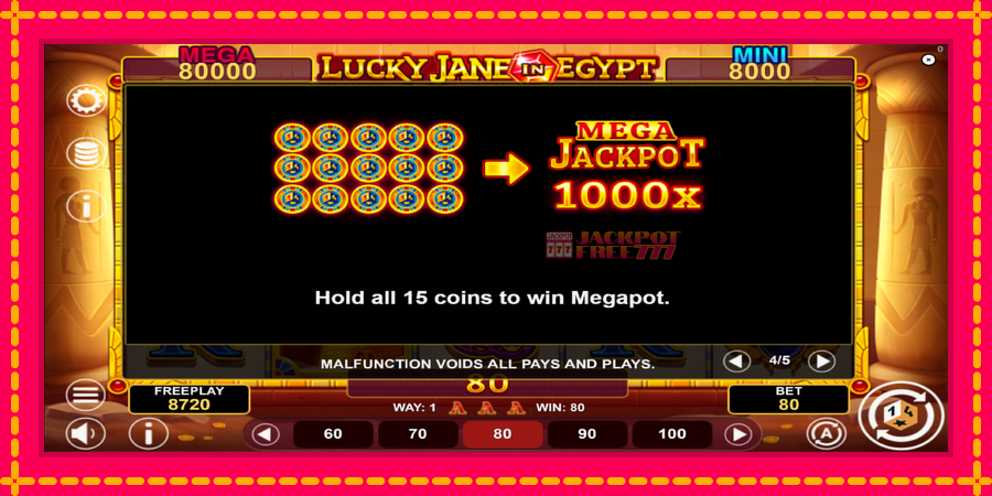 Lucky Jane in Egypt Hold & Win автомат со уникатна механика, слика 7