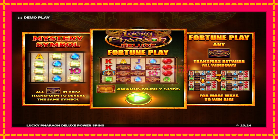 Lucky Pharaoh Deluxe Fortune Play автомат со уникатна механика, слика 1