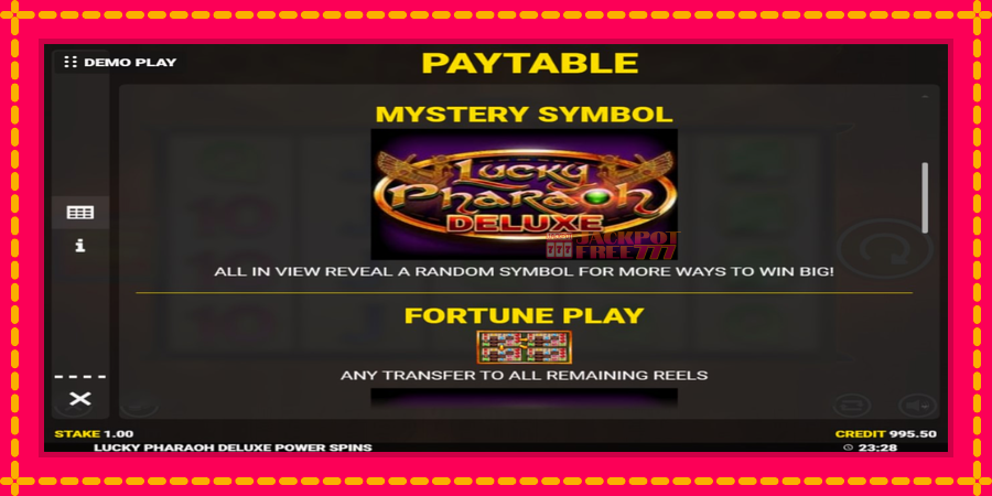 Lucky Pharaoh Deluxe Fortune Play автомат со уникатна механика, слика 5