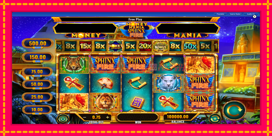 Money Mania Sphinx Fire автомат со уникатна механика, слика 2