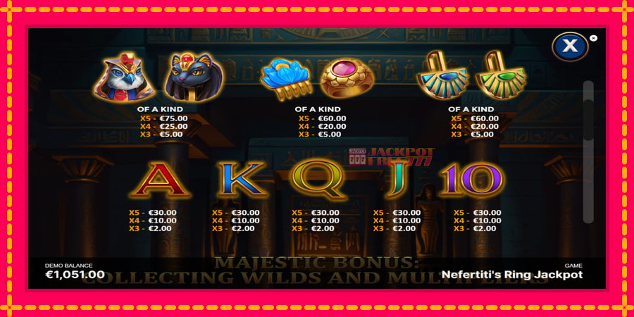 Nefertitis Ring Jackpot автомат со уникатна механика, слика 6