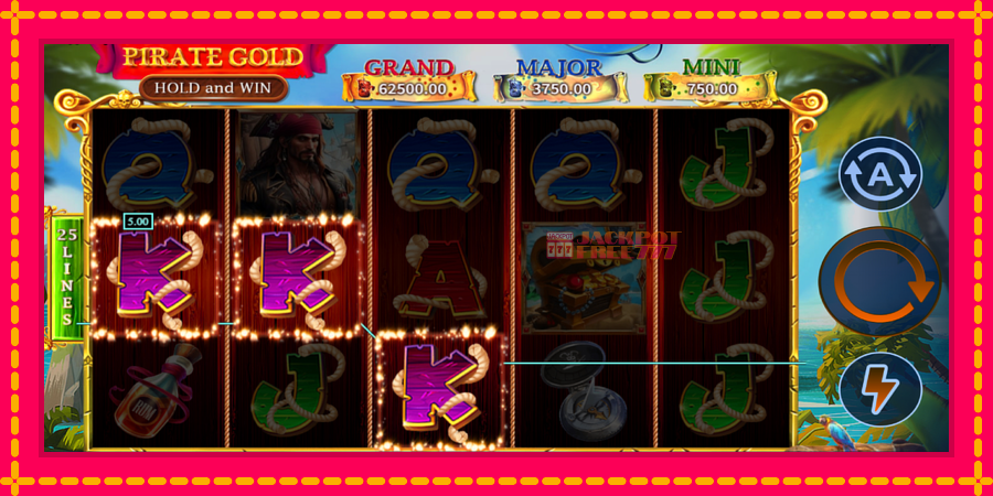 Pirate Gold Hold and Win автомат со уникатна механика, слика 4