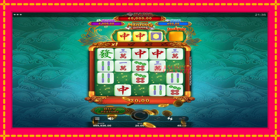 Pong Pong Mahjong Jackpots автомат со уникатна механика, слика 3