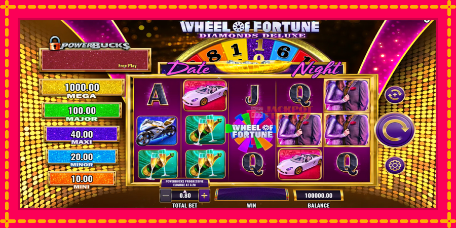 PowerBucks Wheel of Fortune Diamonds Deluxe Date Night автомат со уникатна механика, слика 2