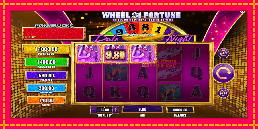 PowerBucks Wheel of Fortune Diamonds Deluxe Date Night автомат со уникатна механика, слика 3