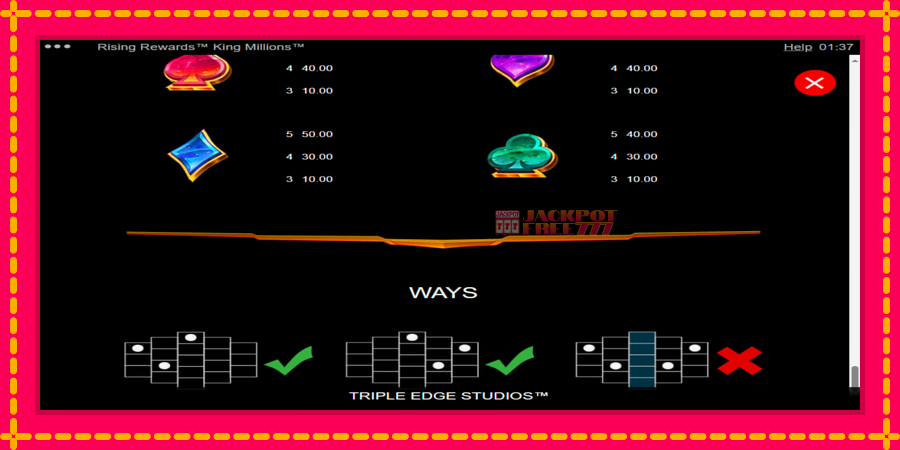 Rising Rewards King Millions автомат со уникатна механика, слика 6
