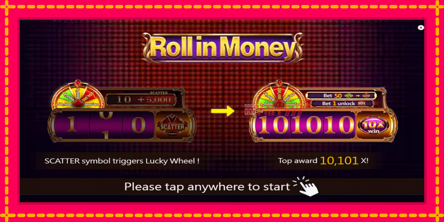 Roll in Money автомат со уникатна механика, слика 1