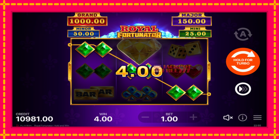 Royal Fortunator: Hold and Win автомат со уникатна механика, слика 3