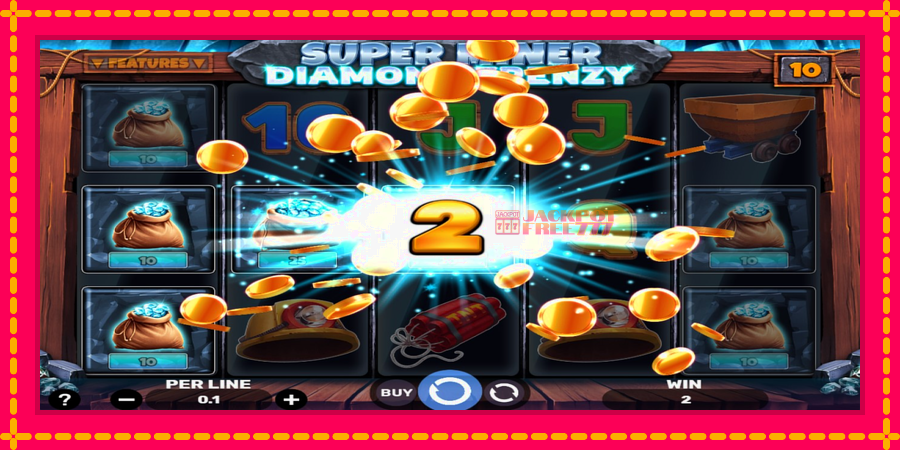 Super Miner - Diamond Frenzy автомат со уникатна механика, слика 3