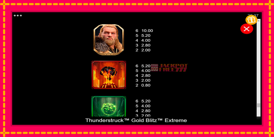 Thunderstruck Gold Blitz Extreme автомат со уникатна механика, слика 6