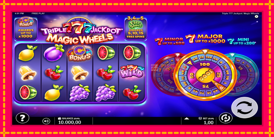 Triple 777 Jackpot Magic Wheels автомат со уникатна механика, слика 2