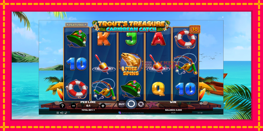 Trouts Treasure Caribbean Catch автомат со уникатна механика, слика 2