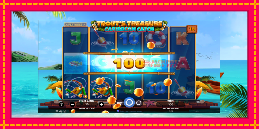 Trouts Treasure Caribbean Catch автомат со уникатна механика, слика 3