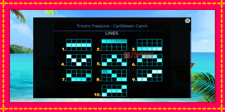 Trouts Treasure Caribbean Catch автомат со уникатна механика, слика 7